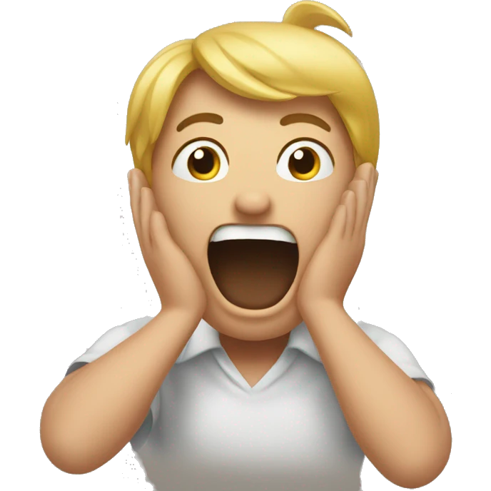 Emoji with hands behind head and mouth open emoji
