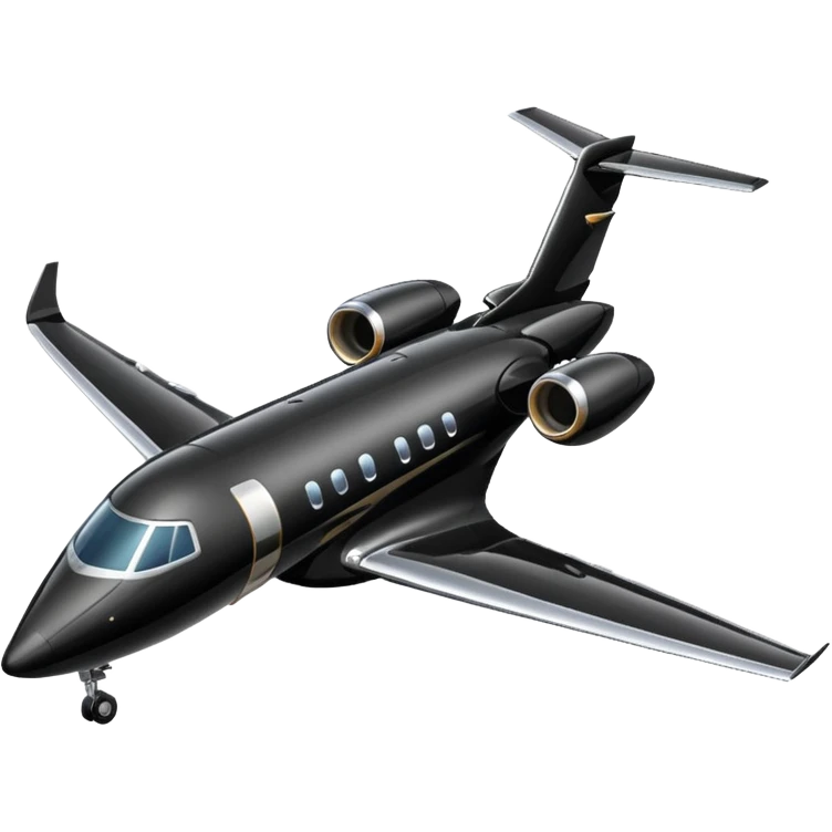 Black private jet, profile view emoji