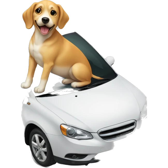 Dog on top of car emoji