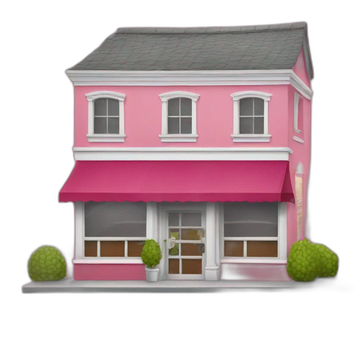 Grandma's store building with raspberry colored elements emoji