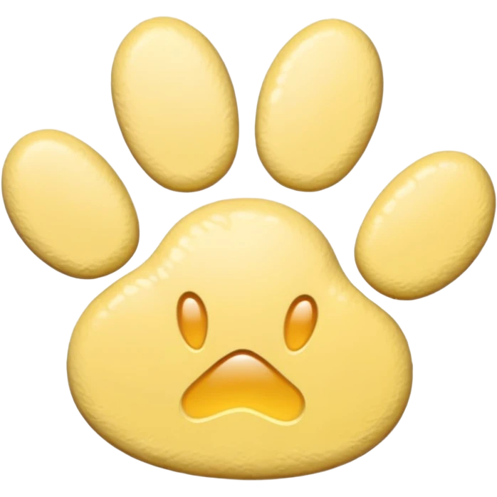 a pastel yellow pawprint emoji