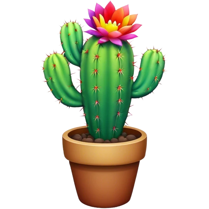 Rainbow cactus emoji