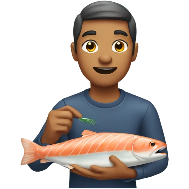 person eating raw salmon  emoji