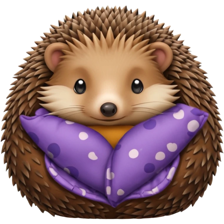 hedgehog in pajama curled up emoji
