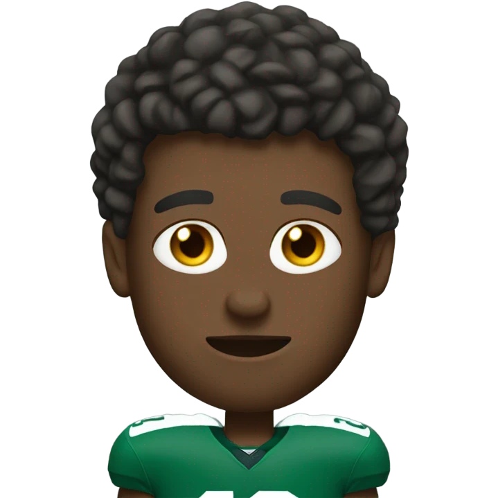 football player wearing green eagles jersey emoji