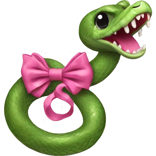 Snake with bow pink emoji