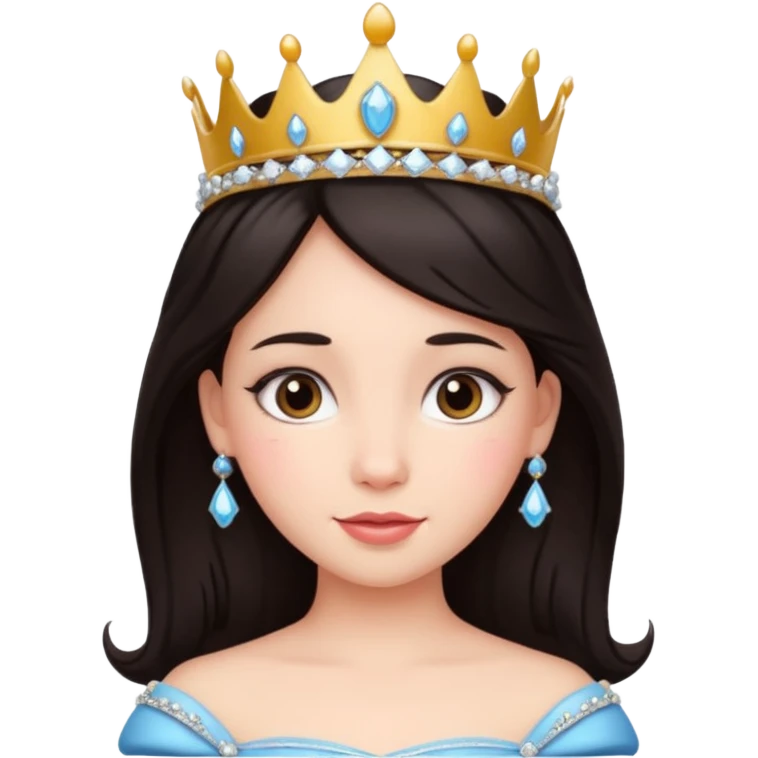 Princesa pelo oscuro cin cachetes  emoji