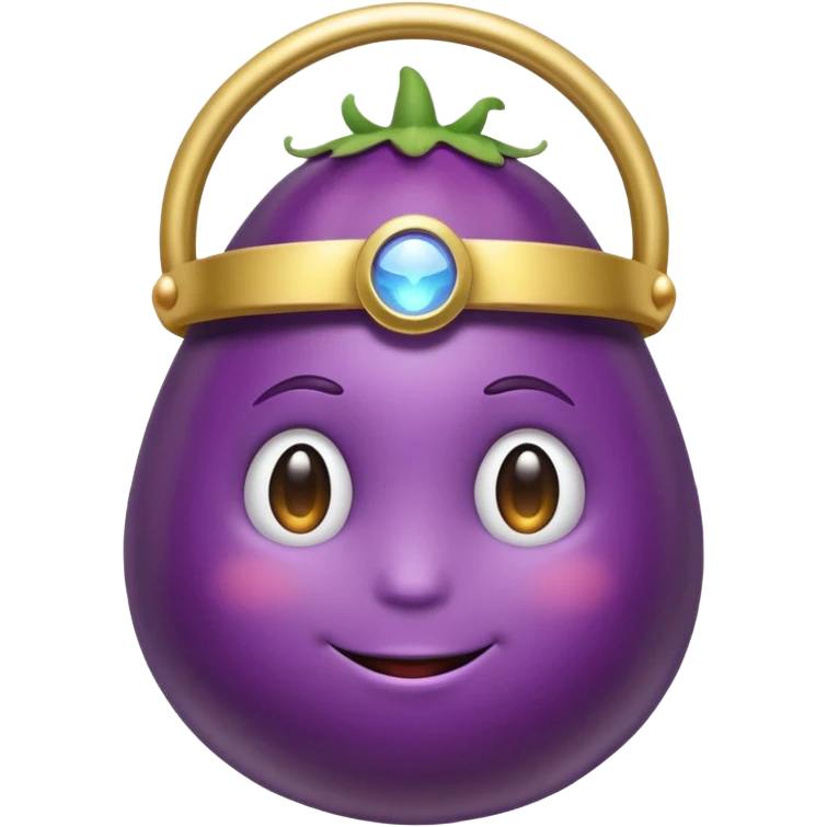 Eggplant wearing a halo emoji