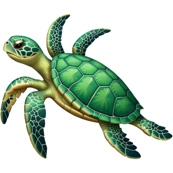 cute sea turtle swimming emoji