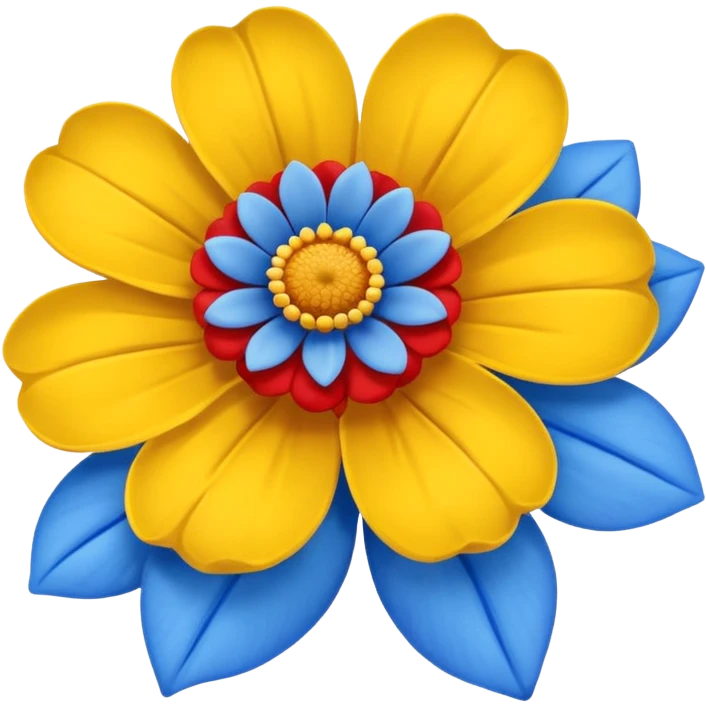 One Yellow flower and one blue flower with red band  emoji