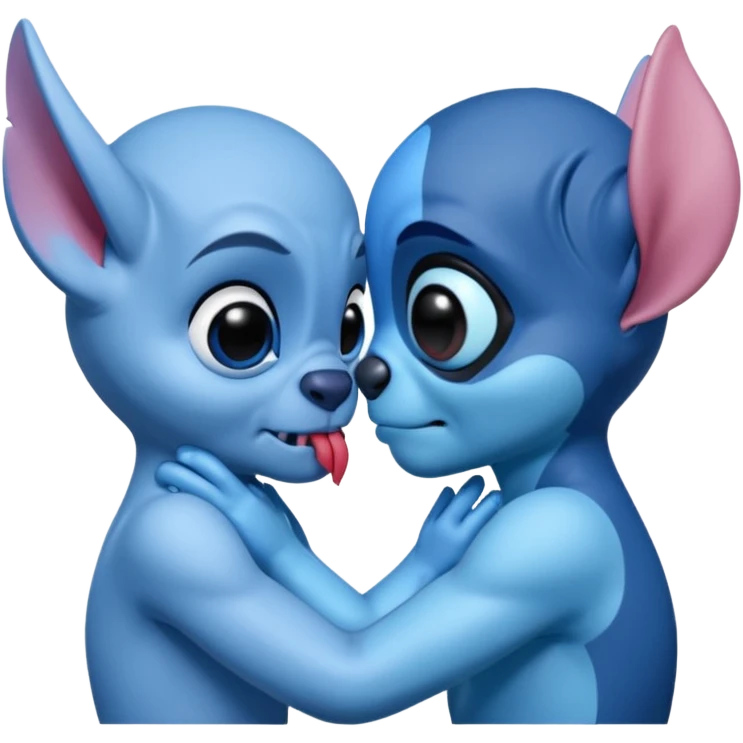 Angel and stitch kissing  emoji