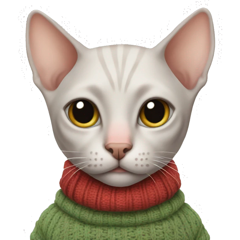 hairless cat in a sweater  emoji