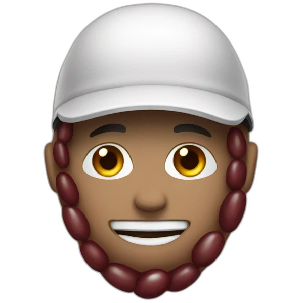 red bean with visor emoji
