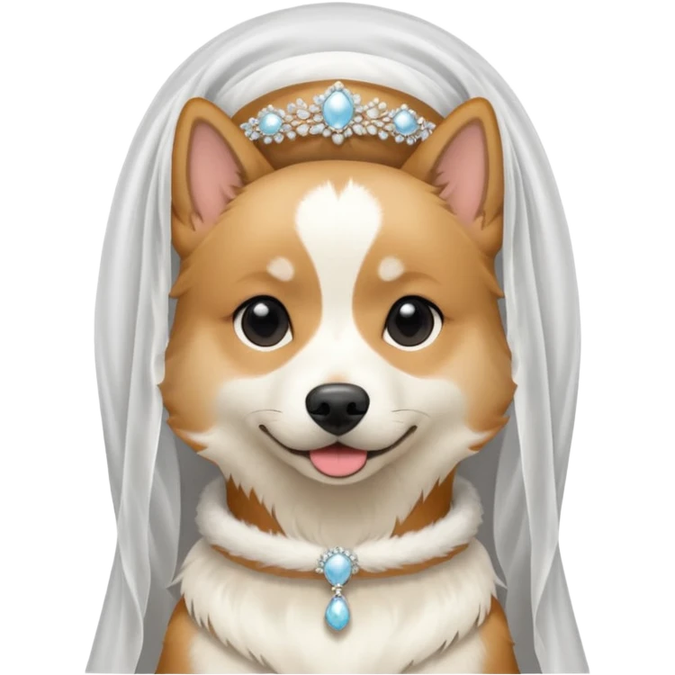 bride dog with white veil emoji