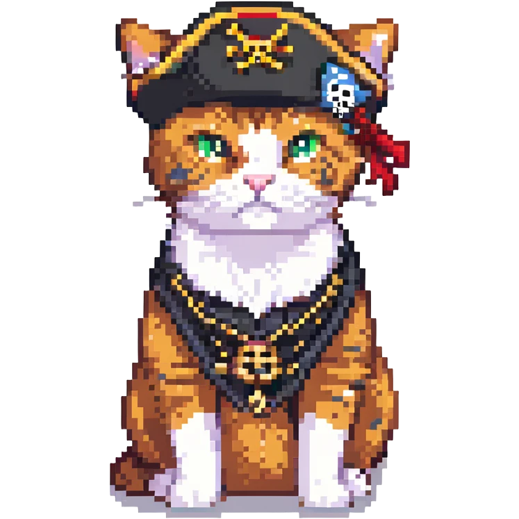 cat with a pirate hat emoji