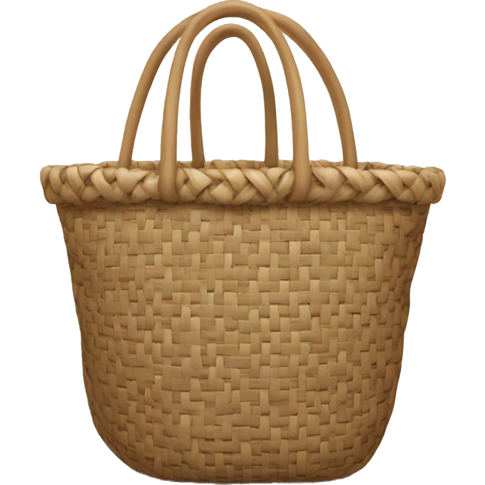 Woven brown beach bag emoji