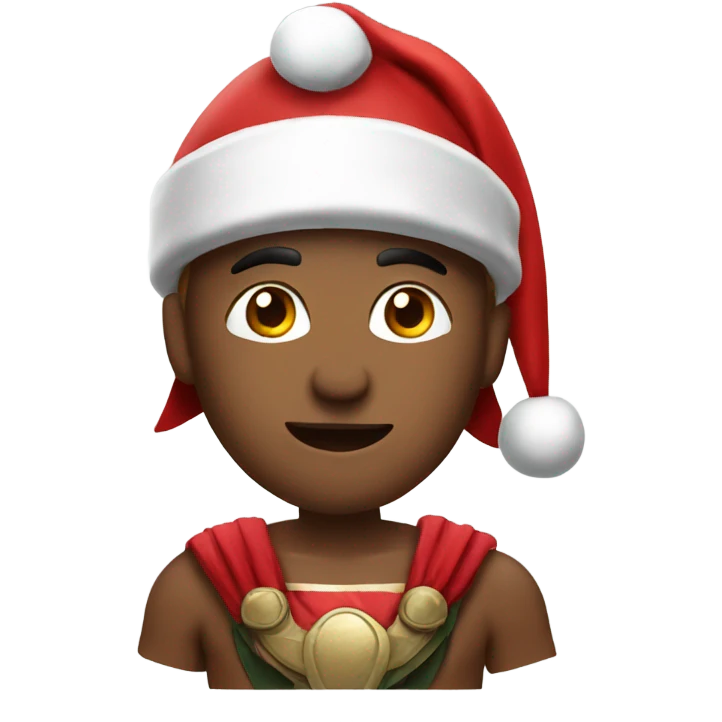 spartan male wearing santa hat emoji