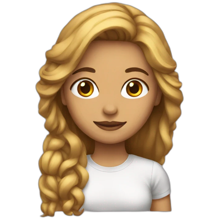 mujer pelo largo emoji