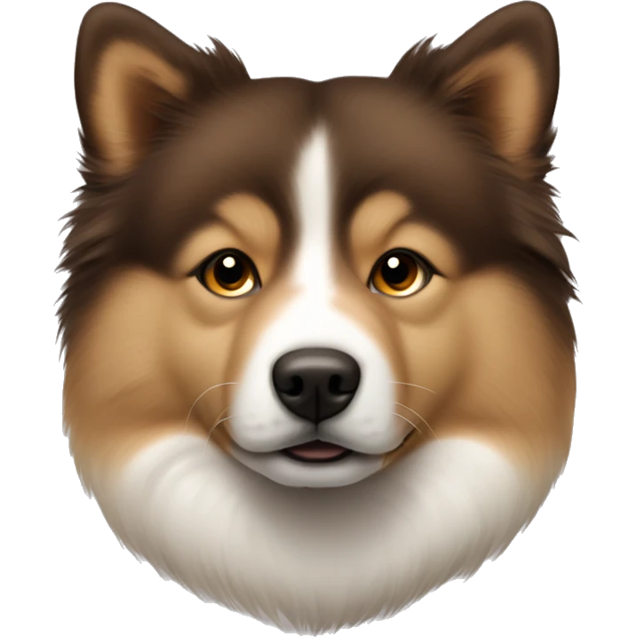 Finnish Lapphund brown. His nose and face are dark brown dotted emoji