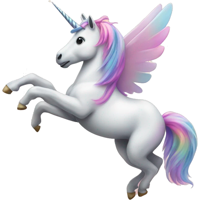 Unicorn flying on star emoji