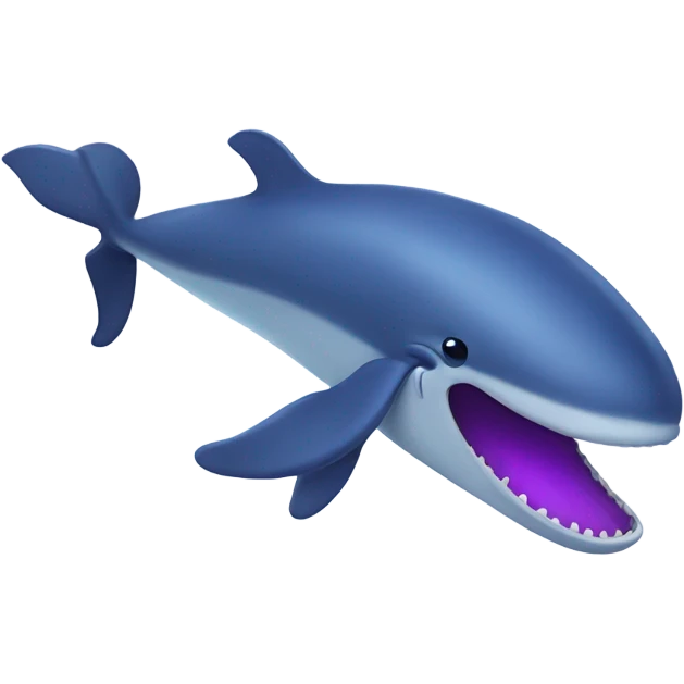 Blue whale purple, open mouth emoji