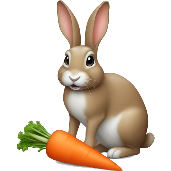 rabbit eat carrot  emoji