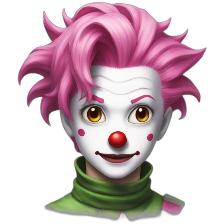 hisoka from hunter x hunter with clown makeup pink hair emoji