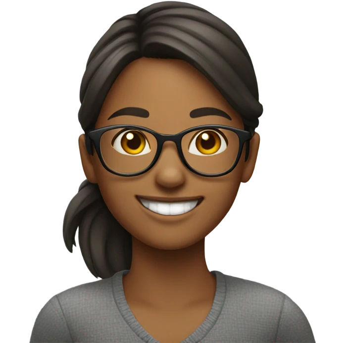smiling girl in glasses emoji