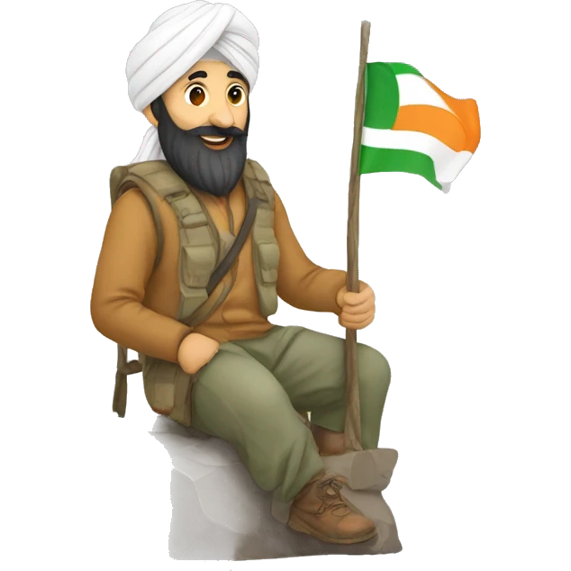 Sardar in mountain  emoji