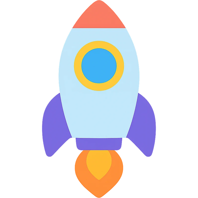 colorful rocket ship icon emoji