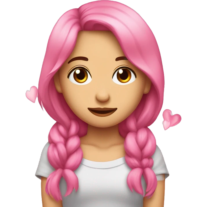 Piojo de cabello tierno y lindo con corazones rosa 🩷 emoji