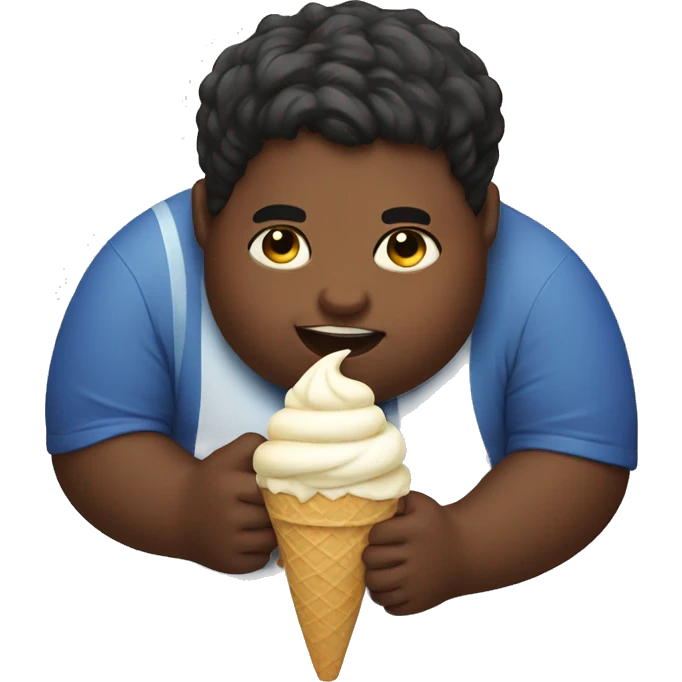 Fat kid eating ice cream emoji