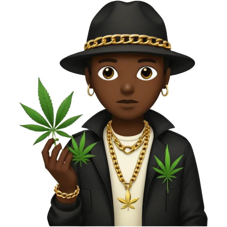 dealer from gang with cannabis on hand styler gangster emoji