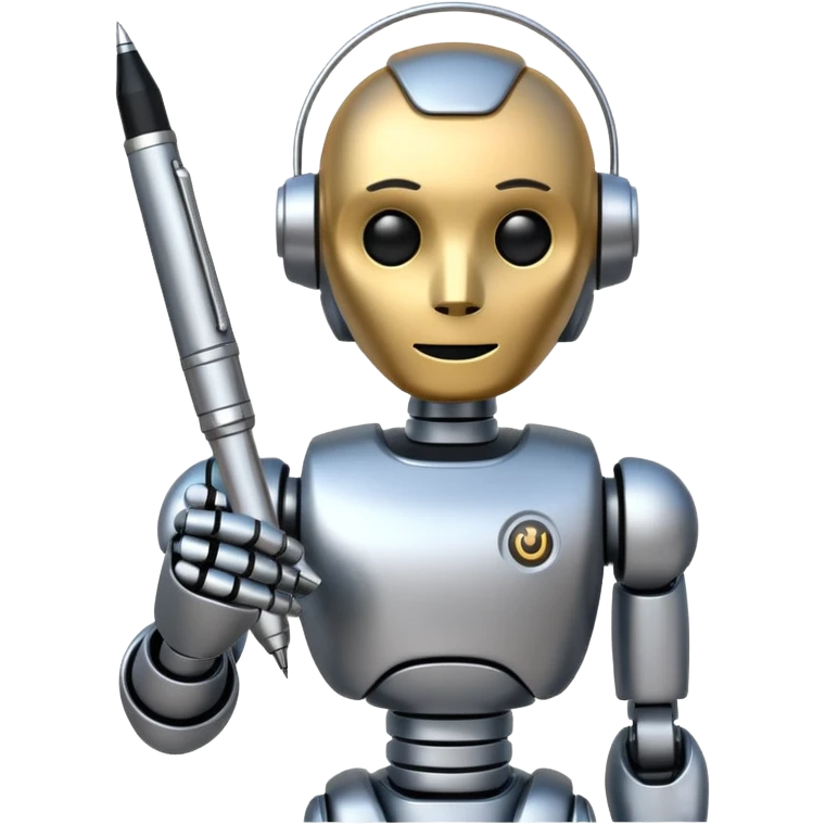 robot holding a pen emoji