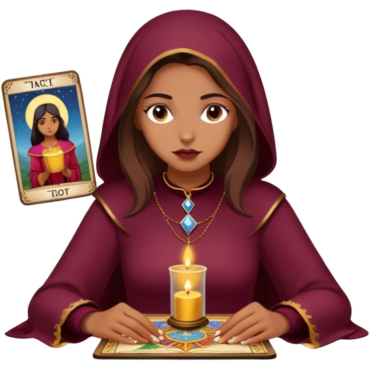 girl reading tarot Burgundy emoji