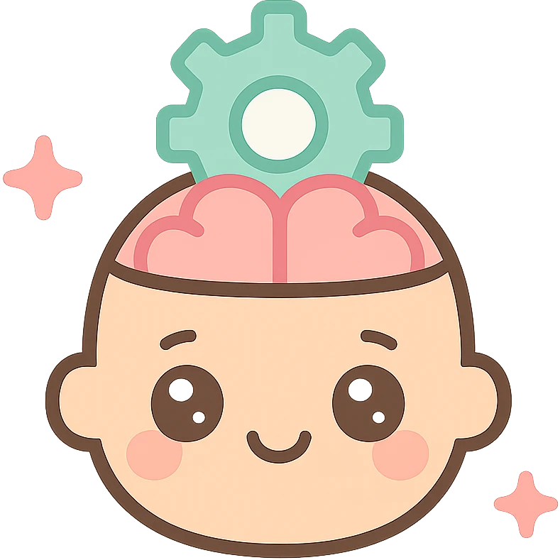 reboot mind emoji, cute, big eyes, cheerful kawaii style, no text emoji