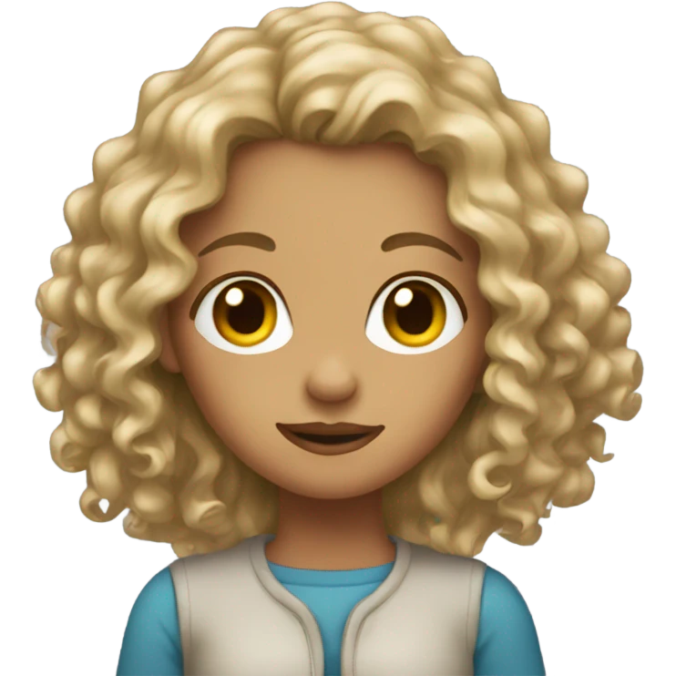 girl with curly dirty blonde hair emoji