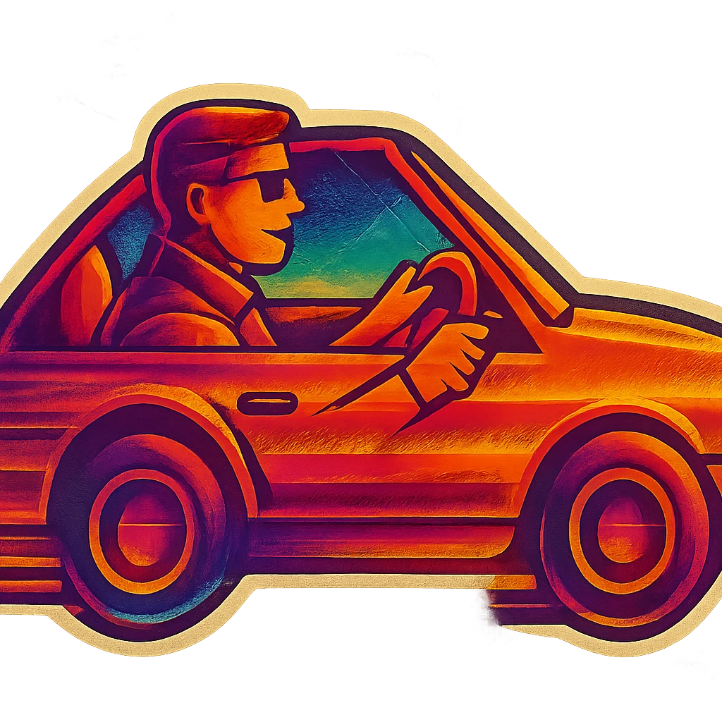 person driving a car emoji