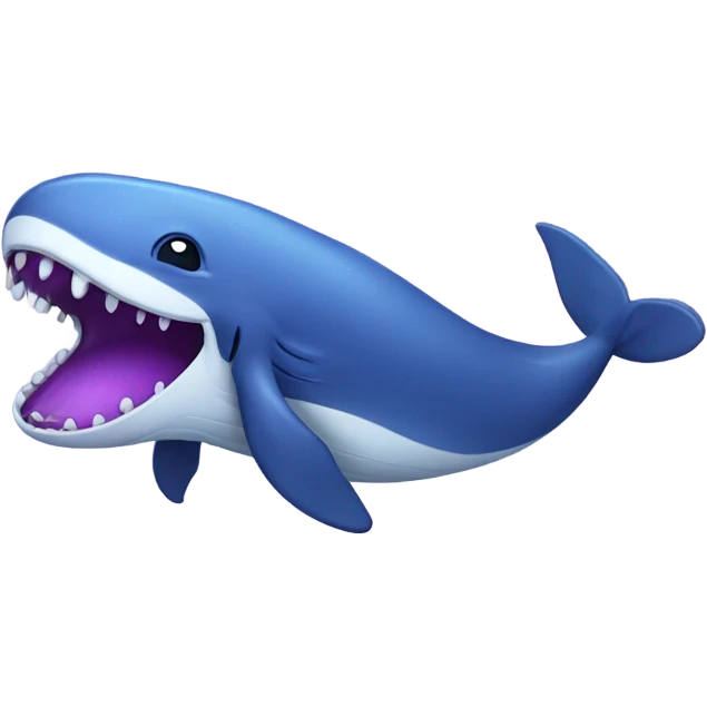 Blue whale purple, open mouth emoji