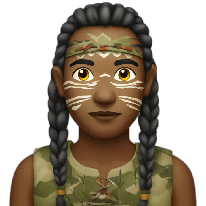 Wild aboriginal with camouflage emoji