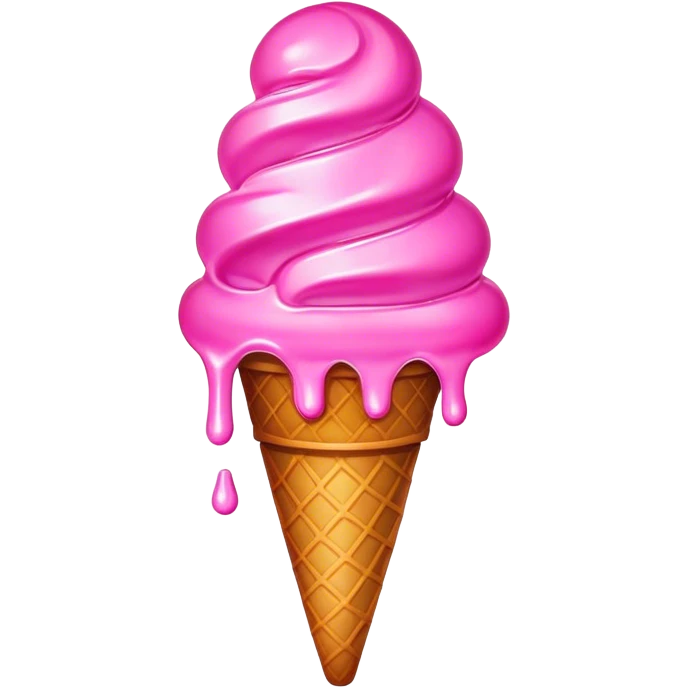 Melting neon ice cream spam emoji
