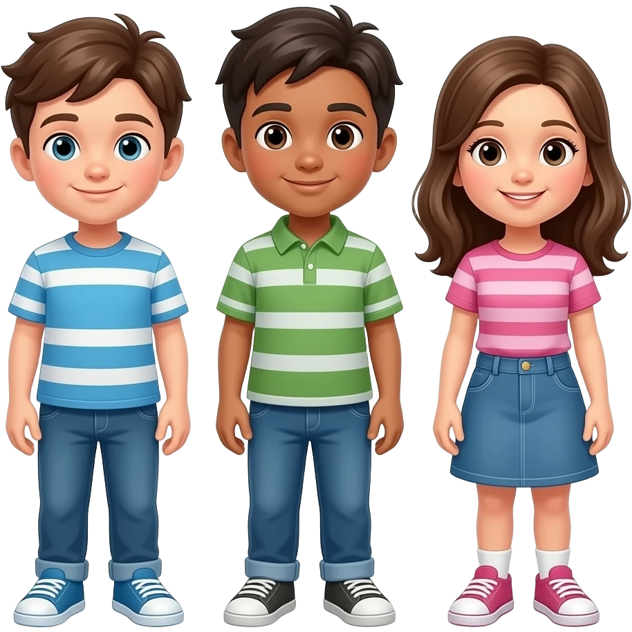 Tinbiriche  3. niños.   Y 2. Niñas emoji