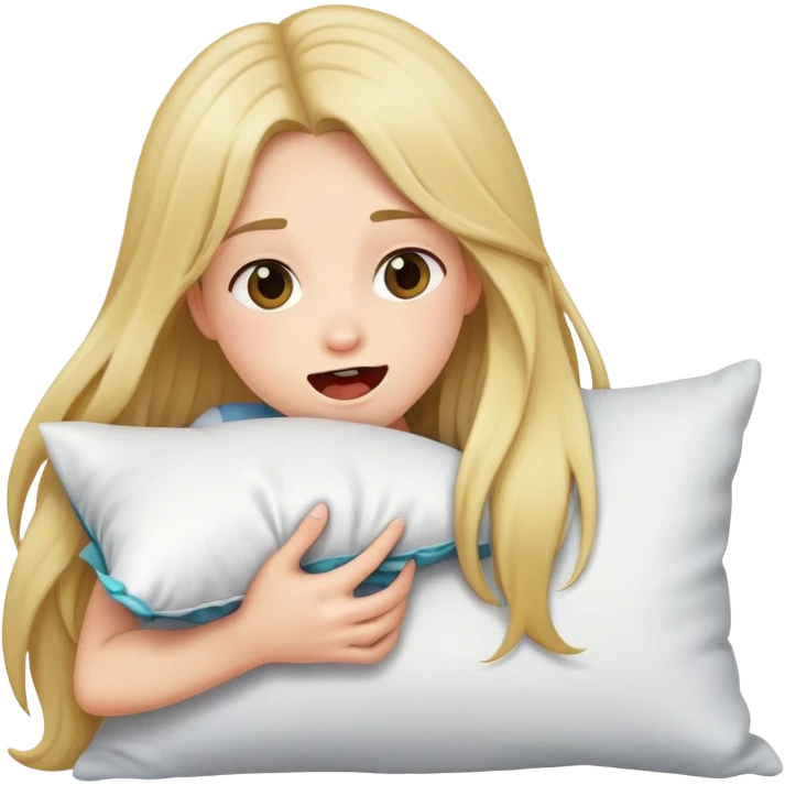 girl biting pillow emoji