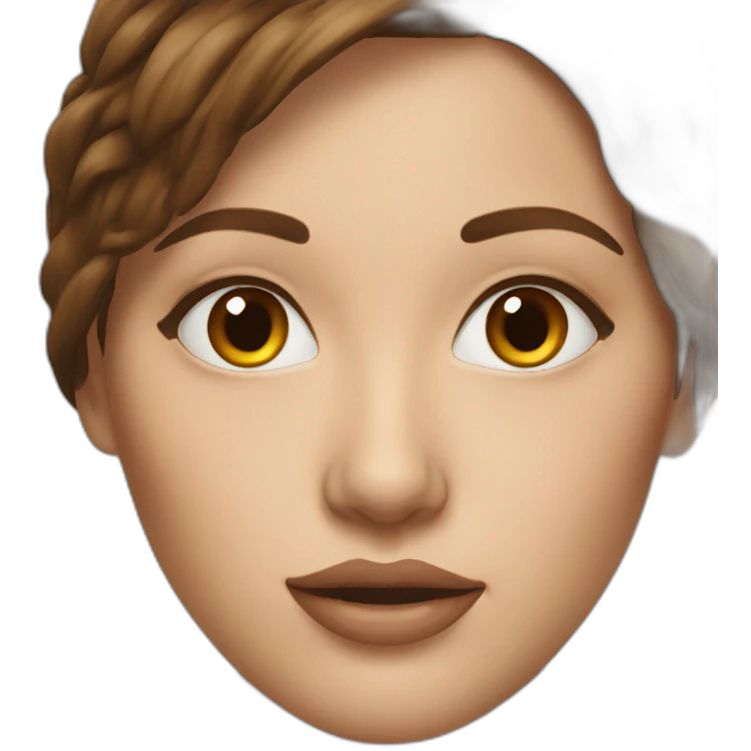 Hyperrealistic woman with brown hair and beautiful face emoji
