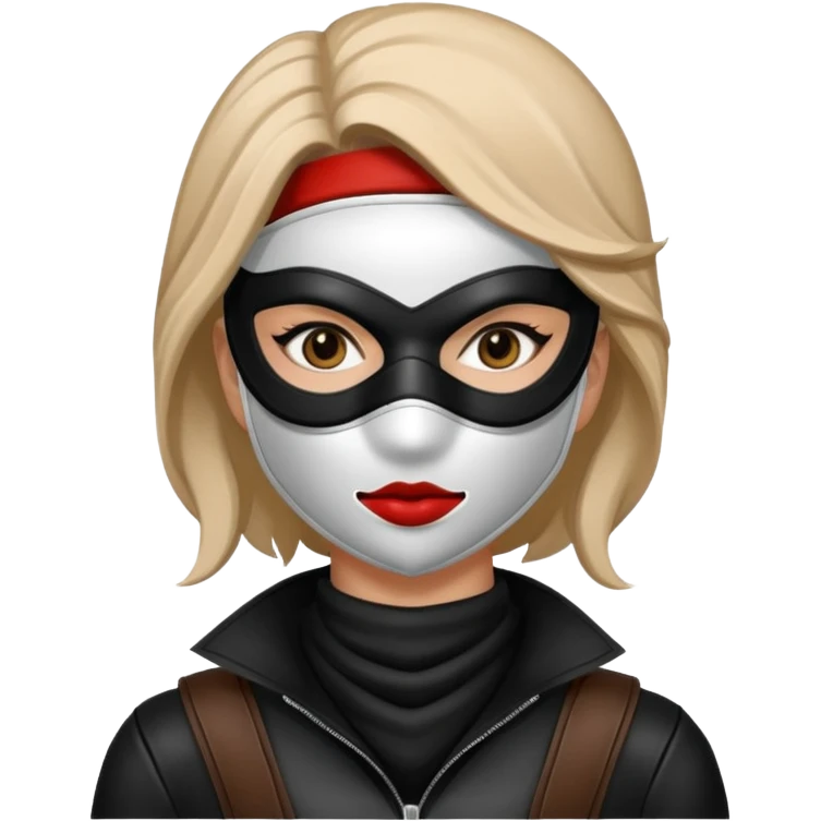 mask wearing woman robber emoji