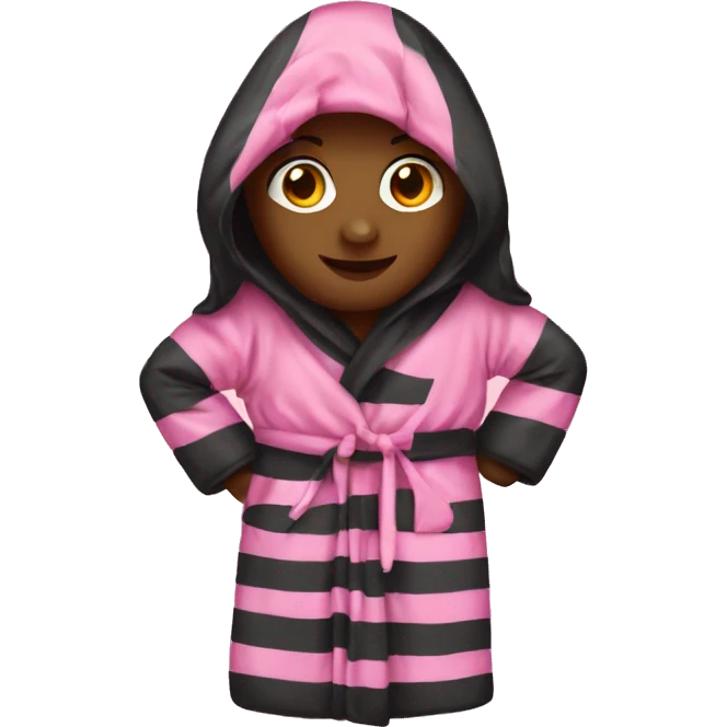 black and pink striped robe emoji