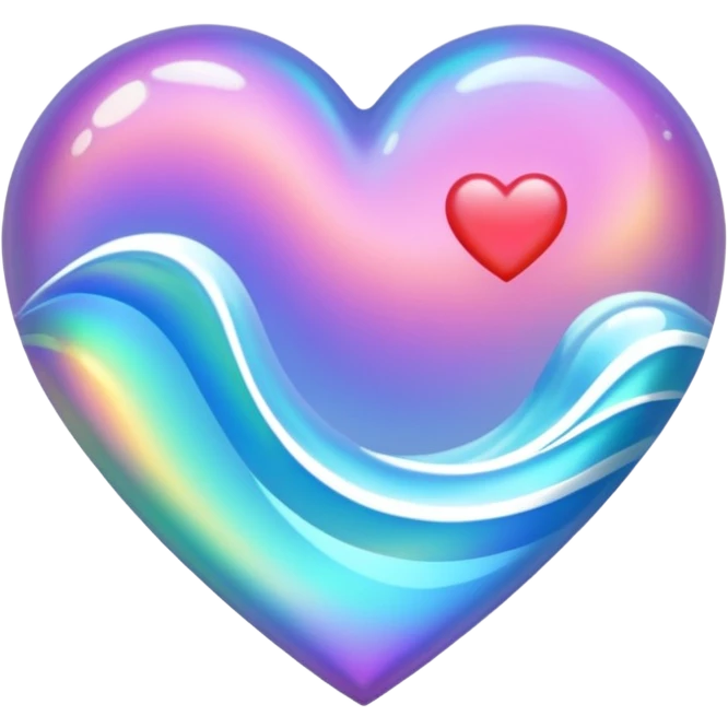 heart with a holographic wave emoji