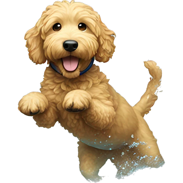 golden doodle swimming  emoji