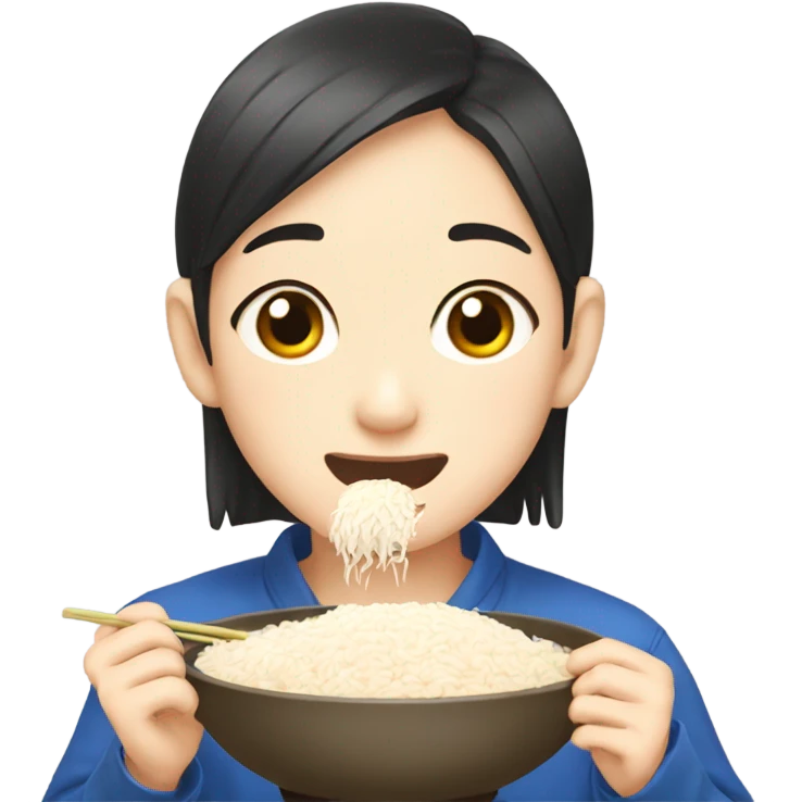 Korean person eating rice￼ emoji