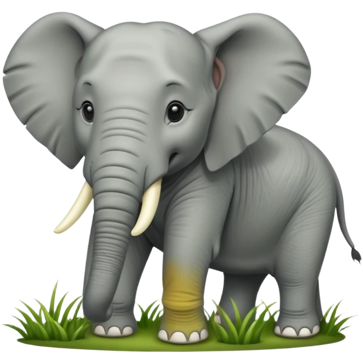 Elephant eating grass emoji